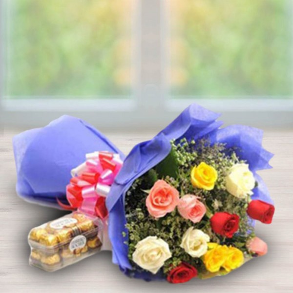 onlineflowerdelivery,gift,present,mixedroses,chocolates,red,pink,yellow,roses