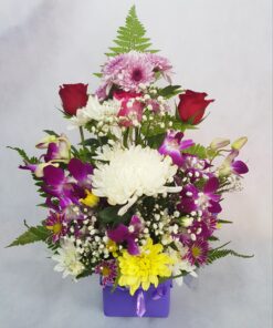 Orchids, Purple, roses,arrangement,gift,onlineflowerdelivery